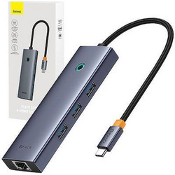 Baseus B0005280A813-00 USB Hub 3.0 USB-C με 3 Θύρες USB-A / Ethernet