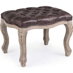 Σκαμπό Diva 0743257 53x42x38 Dark Grey Ξύλο,Ύφασμα