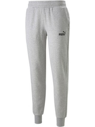 Puma Essential Ανδρικό Παντελόνι Φόρμας Fleece με Λάστιχο Γκρι 586716-04