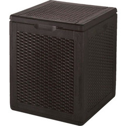 Μπαούλο Πλαστικό Αποθήκευσης Rattan Style 90lt Dark Brown 51x43x44cm - Gensini