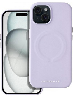 Roar Leather Mag Back Cover Purple (iPhone 15)