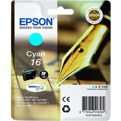 Epson 16 Cyan Μελάνι Εκτυπωτή Inkjet C13T162240