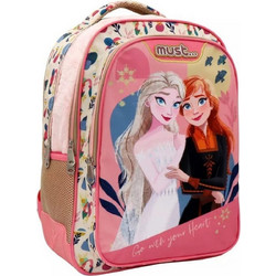 Must Frozen Go With Your Heart Σχολική Τσάντα Πλάτης Δημοτικού Ροζ 563367