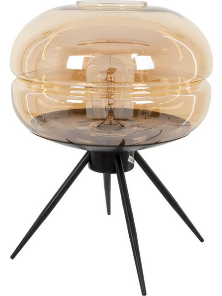 Globostar Javan 00737 Πορτατίφ Ε27 Διαφανές Μαύρο Φ30xΥ19cm