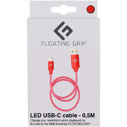 Floating Grip Καλώδιο USB-C to USB-C LED 0.5m Κόκκινο