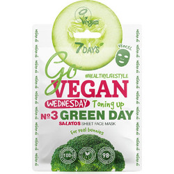 7Days Govegan Green Day Sheet Μάσκα Προσώπου για Αντιγήρανση με Αγγούρι 25gr