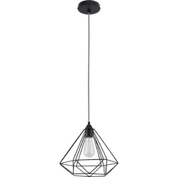 Home Lighting Mila Κρεμαστό Φωτιστικό Οροφής Πλέγμα Μονόφωτο E27 Μαύρο SE21-BL-33 77-8227