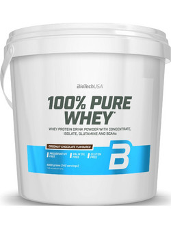 Biotech USA 100% Pure Whey Chocolate Coconut Πρωτεΐνη Ορού Γάλακτος Γράμμωσης Χωρίς Γλουτένη 4kg