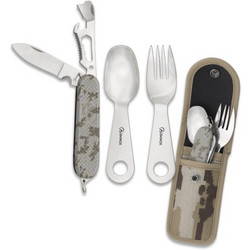 Albainox 33045 Camping Cutlery Set - Arid Multicam
