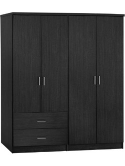 HomeMarkt Τετράφυλλη Ντουλάπα Ρούχων Zebrano 160x42x181cm HM11351.01