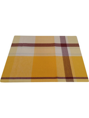 Τραπεζομάντηλο Υφαντό Loneta Καρό Yellow-Sand Polycotton Komvos (140x140) 1Τεμ