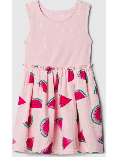 Ροζ babyGap Crinkle Gauze Φόρεμα light peony pink
