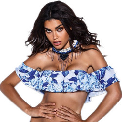 Bluepoint Bikini Top Strapless Floral Μπλε Λευκό 806645