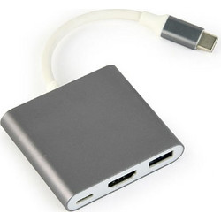 CABLEXPERT USB TYPE-C MULTI-ADAPTER SPACE GREY