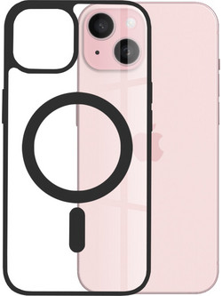 Techsuit MagSafe Pro Back Cover Transparent / Black (iPhone 15)