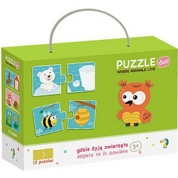 Παιδικό Puzzle Dodo Που Μένουν Τα Ζωάκια 2x12 Κομμάτια