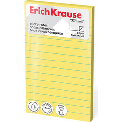 Αυτοκόλλητες Σημειώσεις Erichkrause με Γραμμές 125x75mm 100φ. Yellow 61722