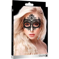 Σέξι Δαντελωτή Μαύρη Μάσκα - Shots Ouch Queen Lace Mask Black