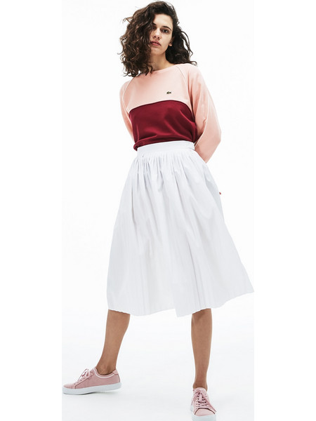 Lacoste JF4213 Υφασμάτινη Μίντι Φούστα White