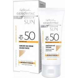 Gerovital H3 Derma+ Sun Αντηλιακή Κρέμα Προσώπου Αντιγηραντική με Χρώμα SPF50 Golden Colour 50ml
