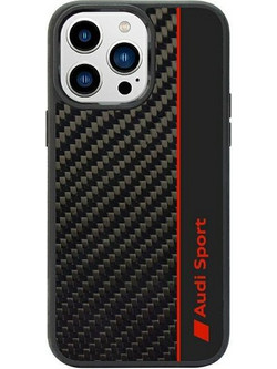 Audi Carbon Fiber Stripe iPhone 14 Pro 6.1" black/black hardcase AUS-TPUPCIP14P-R8/D1-BK