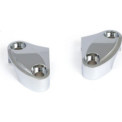 Handlebar top clamp set. Chrome, scalloped