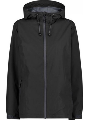 CMP Rain Fix Hood Αθλητικό Γυναικείο Μπουφάν Χειμωνιάτικο Softshell Κοντό Αδιάβροχο Μαύρο 39X6636-01UE