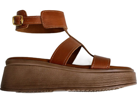 IOANNIS shoes, Δερμάτινα Γυναικεία Σανδάλια, Πλατφόρμες, 368TD, Ταμπά Δέρμα