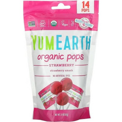 YumEarth Organic Pops Βιολογικά Γλειφιτζούρια Με Γεύση Φράουλα 14 τεμάχια