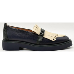 Loafers Γυναικεία Hispanitas CHI243520 Brooklyn σε δέρμα μπλέ μπεζ και πρασινο