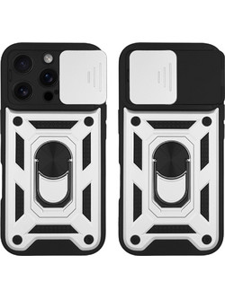 Sonique Ring Armor CamPro Θήκη iPhone 16 Pro Silver
