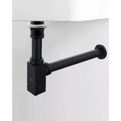 Naron Μεταλλικό Σιφώνι Νιπτήρα Τετράγωνο NR809011 BLACK MAT