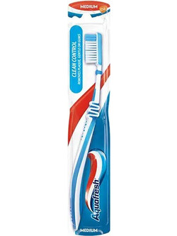 Aquafresh Clean Control Medium Οδοντόβουρτσα Γαλάζια