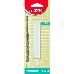 Λάμες MAPED για Κοπίδι 9mm Universal plastic Blister 10τεμαχιων 640717