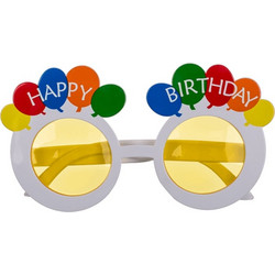 Αστεία γυαλιά γενεθλίων - Happy Birthday Λευκό μπαλόνια