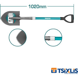 Φτυάρι Μεταλλικό TOTAL Με FiberGlass Χειρολαβή - (THTH12102)