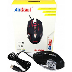 Andowl Q-804 Ενσύρματο Gaming Ποντίκι RGB 2400 DPI Black