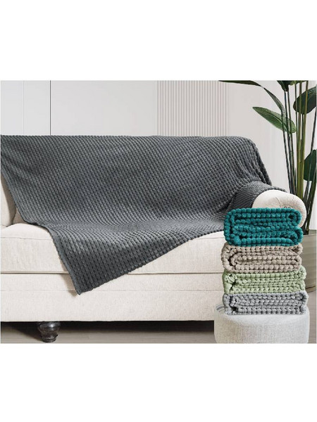 Κουβέρτα Ριχτάρι Edward 150x220cm Ανοιχτό Γκρι