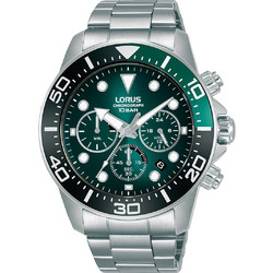 Lorus Sports Ανδρικό Ρολόι Χρονογράφος με Ασημί Μεταλλικό Μπρασελέ RT341JX9