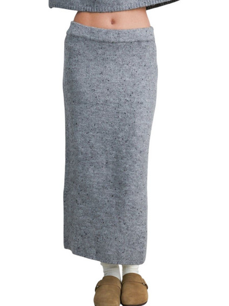 24colours Φούστα Πλεκτή Γκρι 70769A-GREY