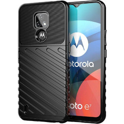 Thunder Case Flexible Tough Rugged Cover TPU Case for Motorola Moto E7 black