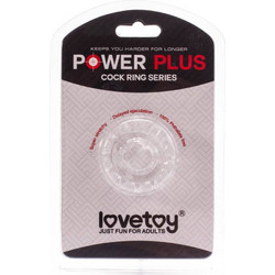 Lovetoy Power Plus Cock Ring 6 Ελαστικό Δαχτυλίδι Πέους 1.6cm Διαφανές