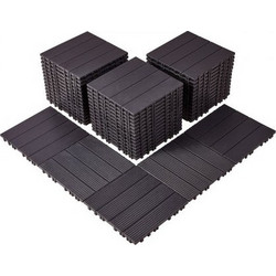 VEVOR Σετ 54 Αδιάβροχων Πλακιδίων Δαπέδου 12"x12" για Βεράντα Σκούρο Καφέ HDDBSL4TBTSZUY2L8V0