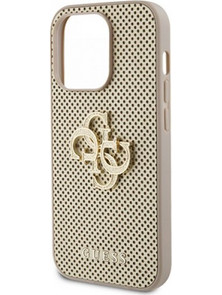 Guess PU Perforated 4G Glitter Metal Logo Θήκη iPhone 15 Pro - Gold