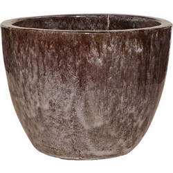 MarHome Πιθάρι Κασπώ Στρογγυλό Καφέ Αντικέ Φ47x42cm