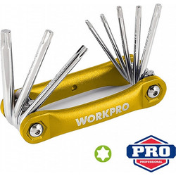 ΚΛΕΙΔΙΑ TORX ΣΕΤ 8τμχ -ΣΟΥΓΙΑΣ- WP222025 WORKPRO (PROFI)