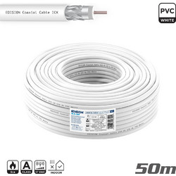 EDISION ΚΑΛΩΔΙΟ Coaxial ICX-50 CCS AL Eca PVC Λευκό 50m 10631