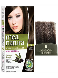 Farcom Mea Natura 5 Καστανό Ανοιχτό Φυτική Μόνιμη Βαφή Μαλλιών Χωρίς Αμμωνία 60ml