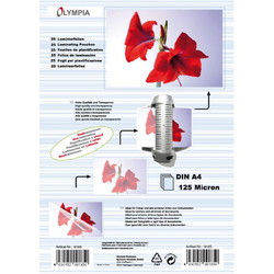 Olympia Φύλλα πλαστικοποίησης 9185 για Α4 σε κουτί 125 microns 25 τμχ