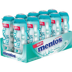Mentos Pure Fresh Wintergreen Μπουκάλι Τσίχλες 28gr Συσκευασία 12 Τεμαχίων
